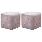 vidaXL Nachtkastjes 2 st 30x30x30 cm fluweel roze, Overige materialen, Minder dan 45 cm, Verzenden, Nieuw