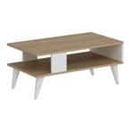 [en.casa] Salontafel Lycksele 40x90x45 cm eiken en wit, Verzenden, Nieuw