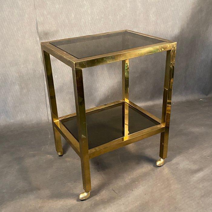 Salontafel - Verguld messing, Italiaans ontwerp karretje, Antiek en Kunst, Kunst | Designobjecten