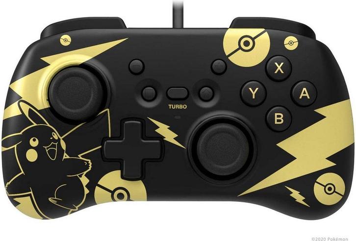 Mini Nintendo Switch Pikachu Wired Controller - Zwart/Goud -, Spelcomputers en Games, Spelcomputers | Overige, Zo goed als nieuw