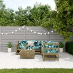 vidaXL 5-delige Loungeset met kussens geïmpregneerd, Tuin en Terras, Verzenden, Nieuw, Loungeset