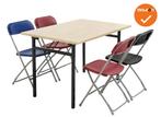 Mauforce Klaptafel - 4 poots - 120x80 - Antraciet frame, Vergader- of Presentatieruimte, Ophalen of Verzenden, Nieuw zonder verpakking