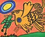 Corneille (1922-2010) - L’oiseau et Insect Orange, Antiek en Kunst, Kunst | Schilderijen | Modern
