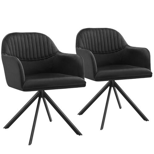 Lona fluwelen draaistoel met dikke vulling - zwart/zwart, Se, Huis en Inrichting, Stoelen, Verzenden