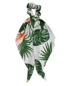 Scrunchie Haarelastiek Linten Leaves Groen Wit, Verzenden, Nieuw