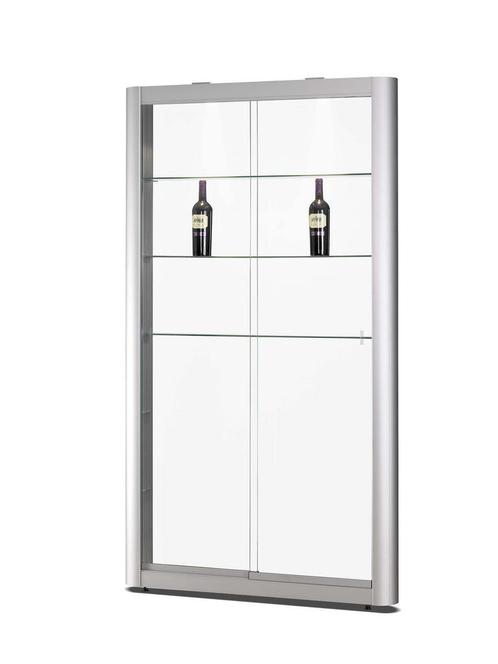 Luxe vitrinekast aluminium 110,6 cm met brede randen, Zakelijke goederen, Kantoor en Winkelinrichting | Kantoormeubilair en Inrichting