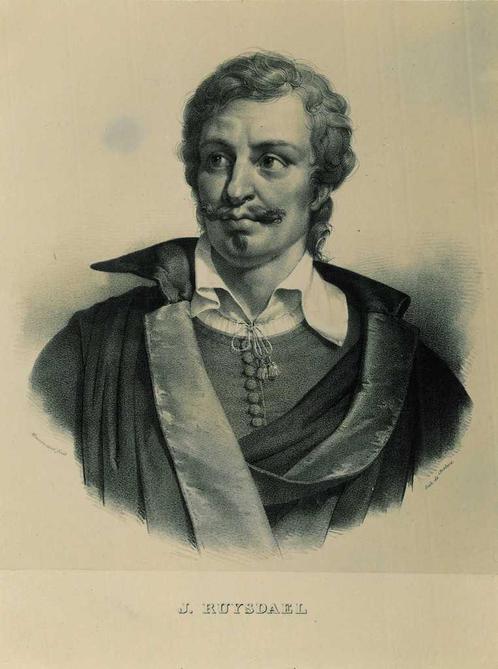Portrait of Jacob Isaackszoon van Ruisdael, Antiek en Kunst, Kunst | Etsen en Gravures