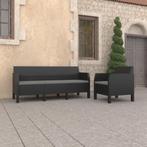 vidaXL 2-delige Loungeset met kussens PP rattan, Verzenden, Nieuw, Loungeset