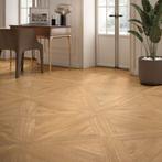 Keramisch parket tegel 100x100 beige houtlook laminaat, Doe-het-zelf en Verbouw, Tegels, Ophalen, Nieuw, Keramiek, 10 m² of meer