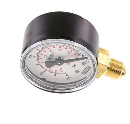 -1..0 Bar Manometer Onderaansluiting Staal/Messing 50 mm, Doe-het-zelf en Verbouw, Overige Doe-het-zelf en Verbouw, Nieuw, Verzenden