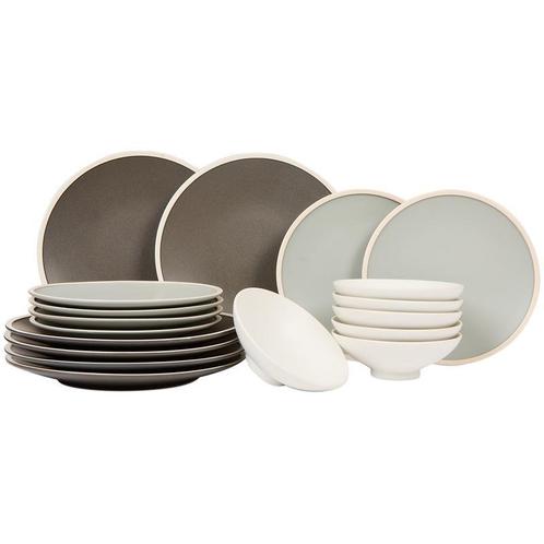 Serviesset Nagoya - grijs/wit - 18-delig | 6 persoons, Huis en Inrichting, Keuken | Servies, Nieuw, Verzenden