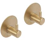 Differnz haak zelfklevend rond rvs goud 2 stuks, Huis en Inrichting, Woonaccessoires | Kapstokken, Verzenden, Nieuw