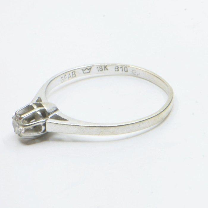 Ring - 18 karaat Witgoud - 0.10ct. tw. Diamant (Natuurlijk), Sieraden, Tassen en Uiterlijk, Ringen
