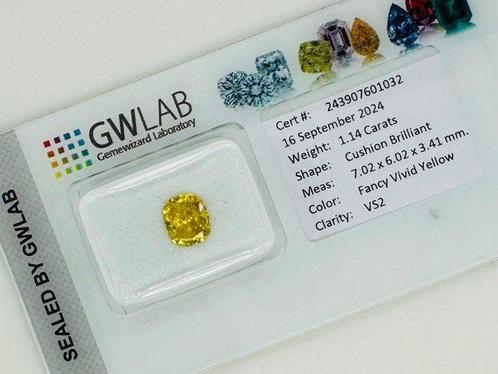 1 pcs Diamant (Kleurbehandeld) - 1.14 ct - Cushion - Fancy, Sieraden, Tassen en Uiterlijk, Edelstenen