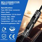 MC4 Solar Connector set - Zonnepaneel Stekker -  Male +, Doe-het-zelf en Verbouw, Elektra en Kabels, Verzenden, Nieuw