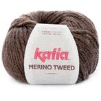 Katia Merino Tweed - 303 bruin - Merinogaren, Hobby en Vrije tijd, Breien en Haken, Ophalen of Verzenden, Nieuw