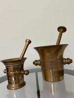 Vijzel en stamper (4) - Brons - 2 Apotheker vijzels, Antiek en Kunst