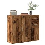 vidaXL Dressoir 91x29,5x75 cm bewerkt hout oud houtkleurig, Huis en Inrichting, Kasten | Dressoirs, Verzenden, Nieuw, Overige houtsoorten