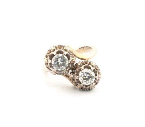 Ring - 18 karaat Geel goud - 1.00ct. tw. Diamant, Sieraden, Tassen en Uiterlijk, Ringen