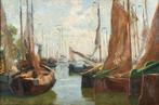 Jan Bakker (1879- 1944) - Boten in de haven van Enkhuizen