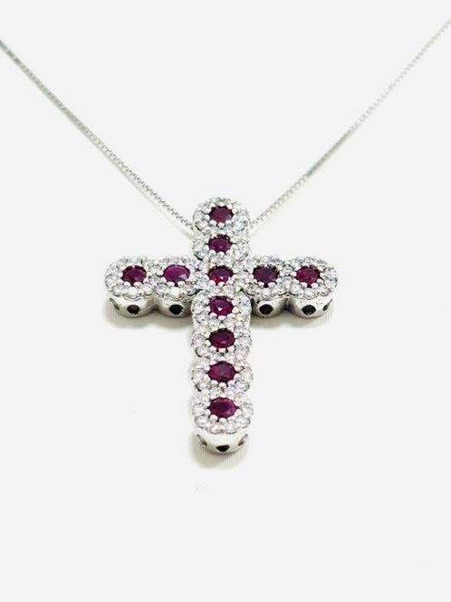 Ketting met hanger - 18 karaat Witgoud - 2.40ct. tw. Diamant, Sieraden, Tassen en Uiterlijk, Antieke sieraden