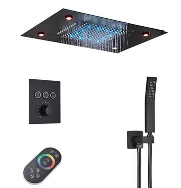 SaniSupreme® SmartPulse Plafond Doucheset La Paz zwart beschikbaar voor biedingen