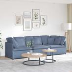 vidaXL Modulaire bank met kussens corduroy stof blauw, Verzenden, Nieuw, Stof