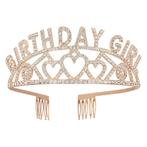 Rose Gouden Haarband Birthday Girl Metaal, Nieuw, Verzenden
