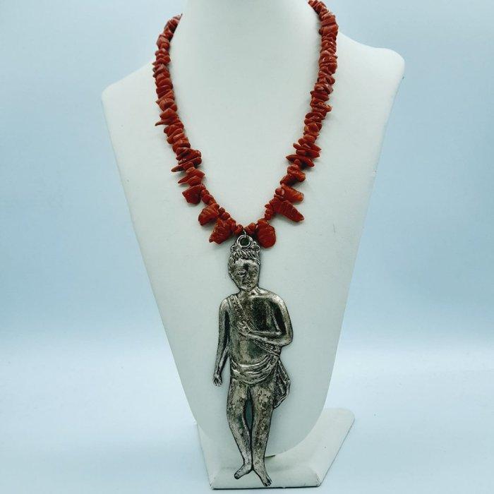 Zonder minimumprijs - Ketting met hanger - 18 karaat Zilver,, Sieraden, Tassen en Uiterlijk, Antieke sieraden