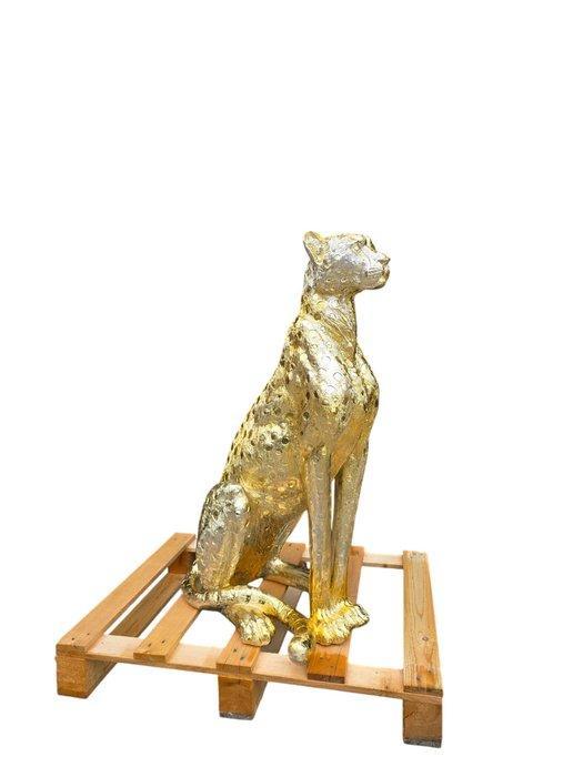 Beeld, XL Gold Cheetah - 86 cm - Hars, Antiek en Kunst, Kunst | Designobjecten