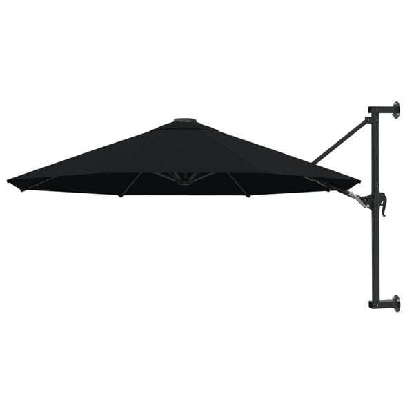 Wandparasol 300cm Zwart | Retourdeal 51% Korting, Tuin en Terras, Parasols, 3 tot 4 meter, Nieuw, Muurparasol, Ophalen of Verzenden