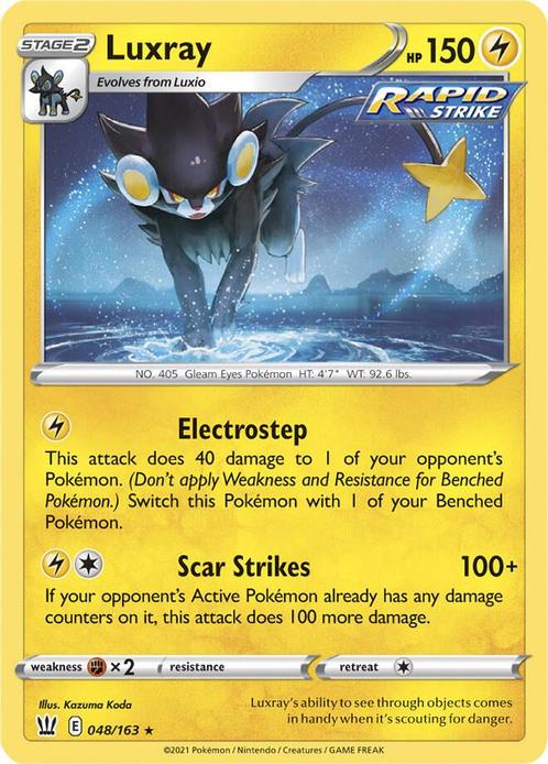 Luxray 048/163 holo Battle Styles, Hobby en Vrije tijd, Verzamelkaartspellen | Pokémon, Losse kaart, Nieuw, Foil, Ophalen of Verzenden