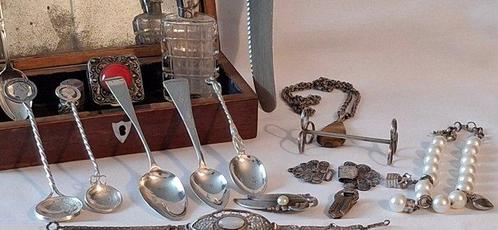 Lepel (18) - Groot kavel zilver, Biedermeier Lepeldoos,, Antiek en Kunst, Antiek | Goud en Zilver