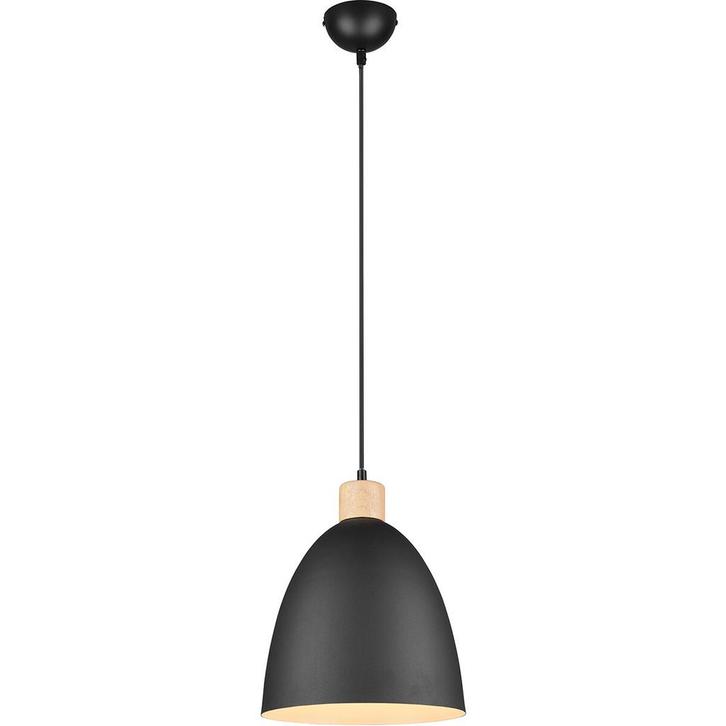LED Hanglamp - Trion Jaguar - E27 Fitting - Rond - Mat Zwart, Huis en Inrichting, Lampen | Hanglampen, Nieuw, Metaal, Ophalen of Verzenden