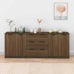 vidaXL 3-delige Dressoirs bewerkt hout bruin eikenkleur, Huis en Inrichting, Verzenden, Nieuw, 50 tot 100 cm, 25 tot 50 cm