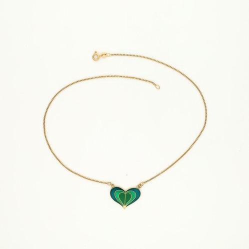 Halsketting - 18 karaat Geel goud - Emaille, Sieraden, Tassen en Uiterlijk, Kettingen