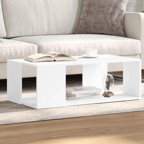 vidaXL Salontafel 89,5x48x30 cm bewerkt hout wit, Huis en Inrichting, Tafels | Salontafels, 50 tot 100 cm, Nieuw, Overige houtsoorten