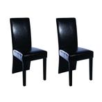 vidaXL Eetkamerstoelen 2 st kunstleer zwart, Huis en Inrichting, Stoelen, Verzenden, Nieuw, Zwart