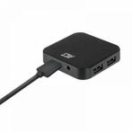 ACT USB Hub 3.2, 4x USB-A, met stroomadapter, zwart, Ophalen of Verzenden, Nieuw
