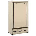 vidaXL Kledingkast 87x49x159 cm stof crème, Verzenden, Nieuw