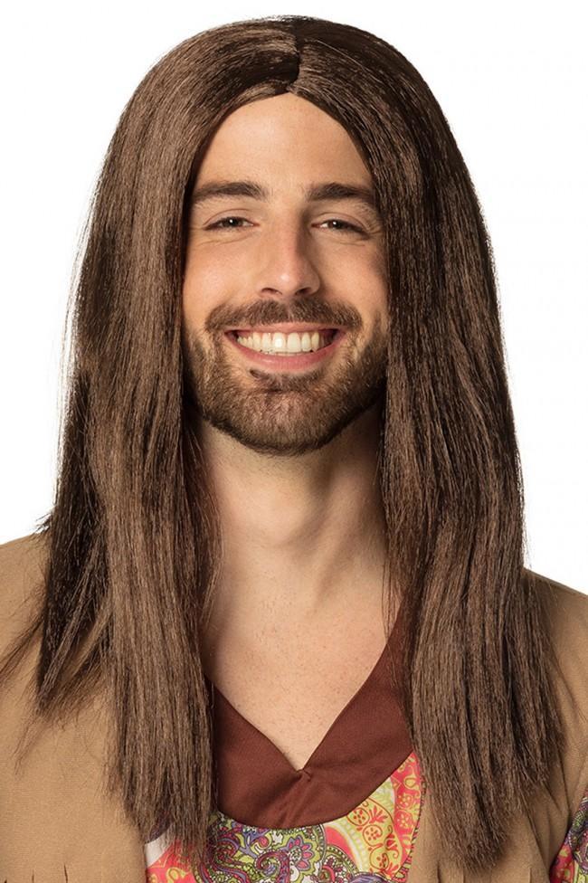 Pruik Hippy Bruin Rocker Heren Flower Power Carnaval Seventi, Kleding | Dames, Carnavalskleding en Feestkleding, Nieuw, Carnaval