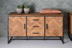 Dressoir ‘Accent’ – Visgraat Hout/Zwart | 180 cm, Huis en Inrichting, Ophalen, Nieuw