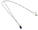 Halsketting - 18 karaat Witgoud Saffier - Diamant, Nieuw