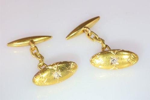 Zonder Minimumprijs - Manchetknopen - 18 karaat Geel goud -, Sieraden, Tassen en Uiterlijk, Antieke sieraden