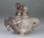 Parfumbrander met sculptuur - Wierookvat - Amethist - China, Antiek en Kunst