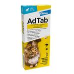 AdTab Anti Vlo en Teek Kauwtabletten Kat >2,0-8,0 kg 3 table, Nieuw, Verzenden