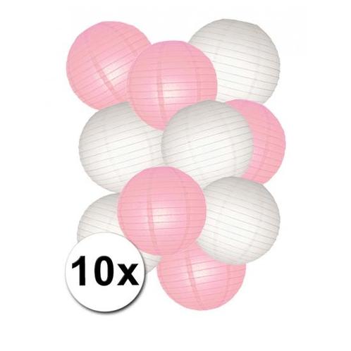 Pakket met roze en witte lampionnen - Lampionnen, Hobby en Vrije tijd, Feestartikelen, Ophalen of Verzenden