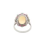 Gouden ring met opaal, robijn en diamant 14 kt, Ophalen of Verzenden, Nieuw