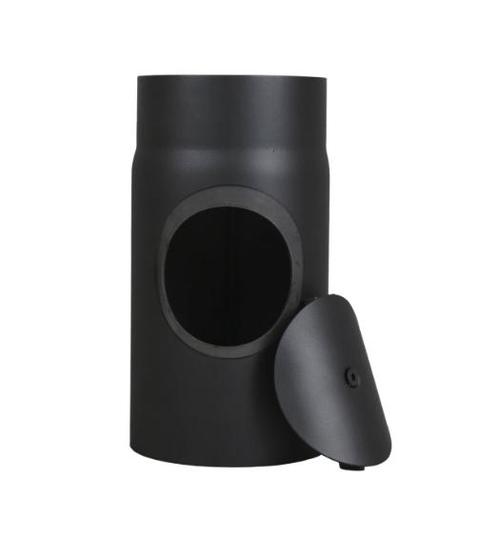 Kachelpijp enkelwandig L: 25cm met luik Ø120mm, Huis en Inrichting, Kachels, Vrijstaand, Nieuw, Hout, Ophalen of Verzenden