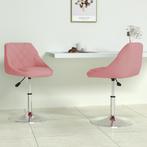 vidaXL Eetkamerstoelen draaibaar 2 st fluweel roze, Huis en Inrichting, Stoelen, Verzenden, Nieuw